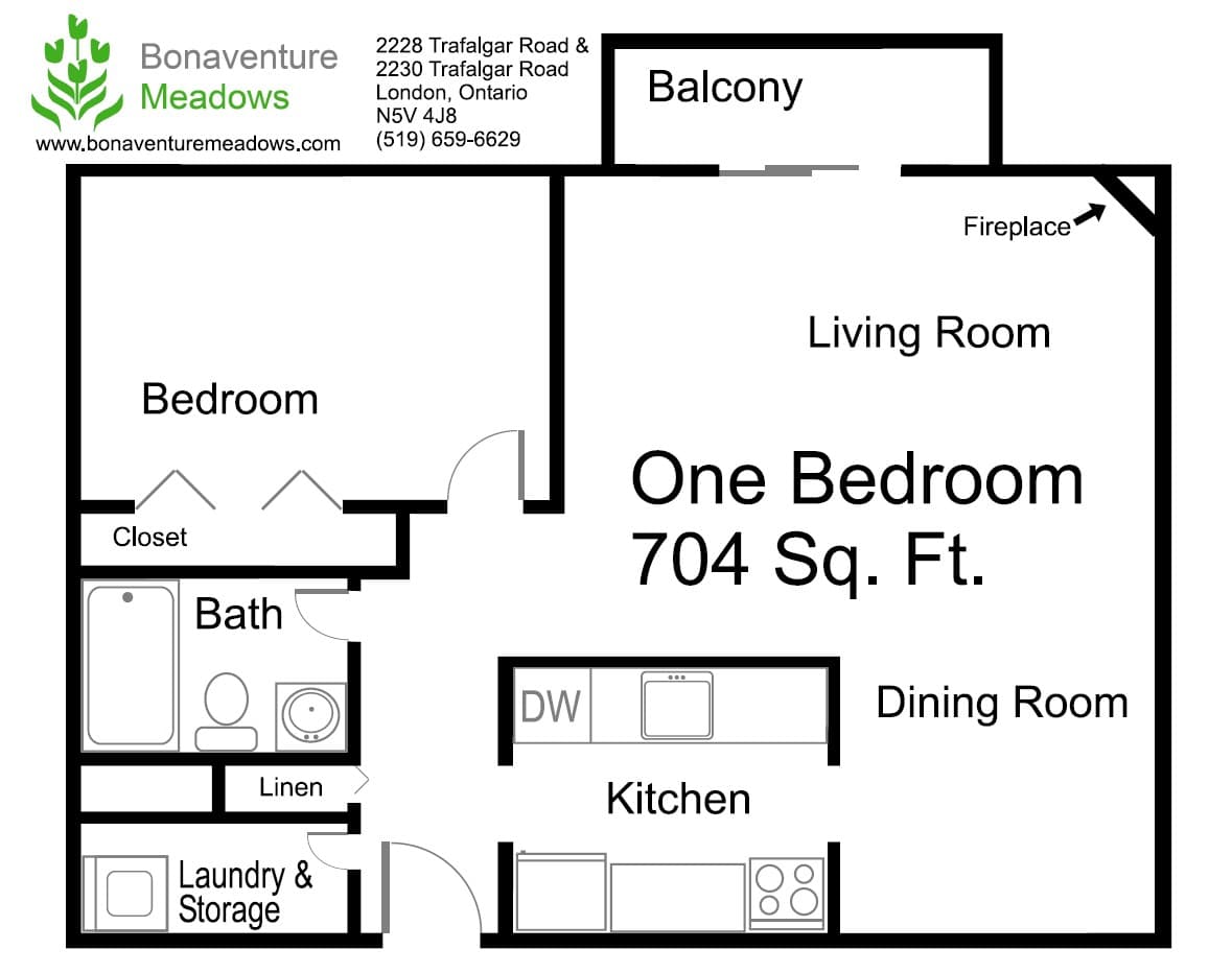 1 Bedroom Floor Plan