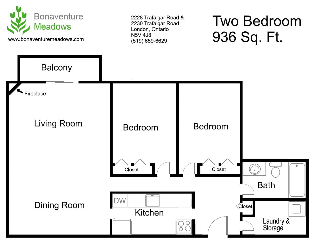 2 Bedroom Floor Plan